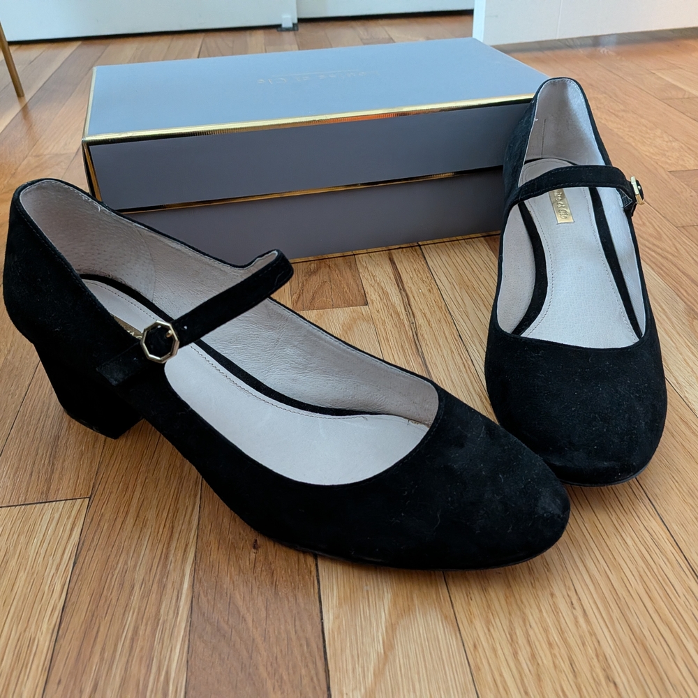 Louise et Cie Black Suede Mary Jane Heels
